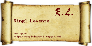 Ringl Levente névjegykártya
